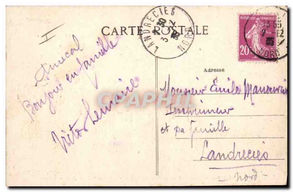 CPA Douai Palais de Justice (Salle des Assises)  — Verso