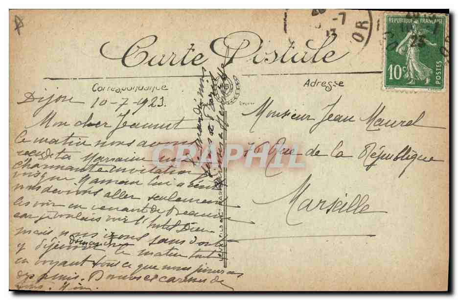 CPA Dijon Le Porche du Palais de Justice  — Verso
