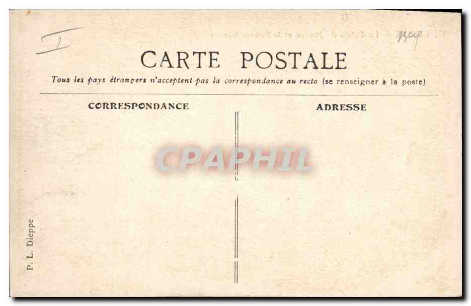 CPA Dieppe Le Palais de Justice et le Square Carnot  — Verso