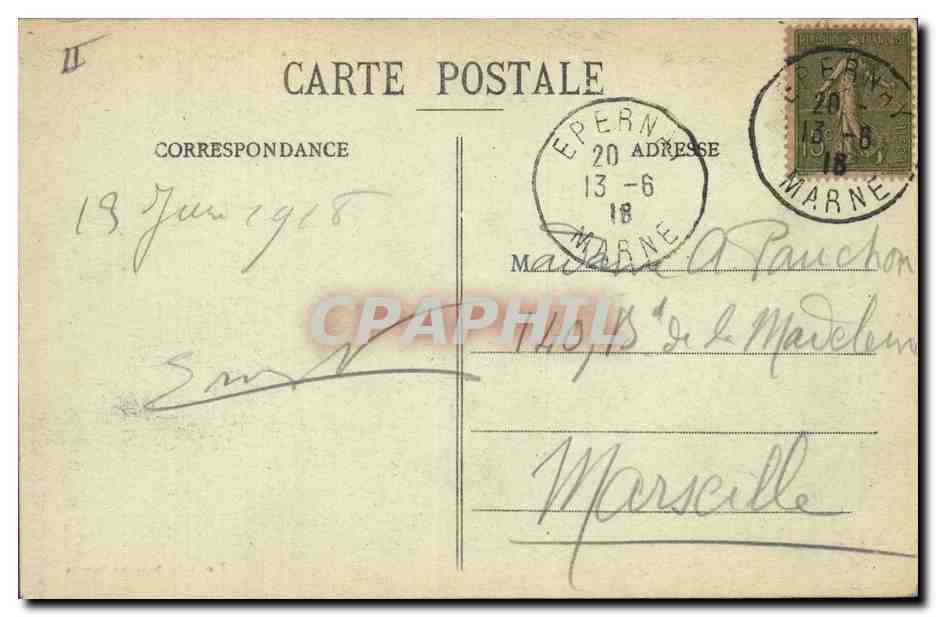 CPA Epernay Palais de Justice  — Verso