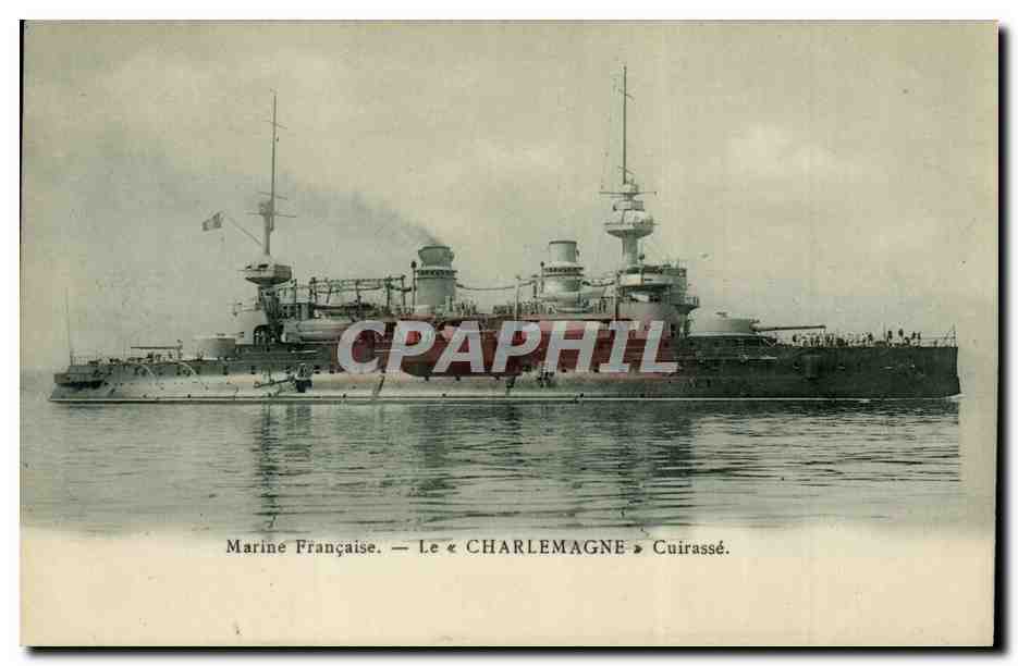 CPA Bateau de GuerreMarine francaise Le Charlemagne cuirasse 