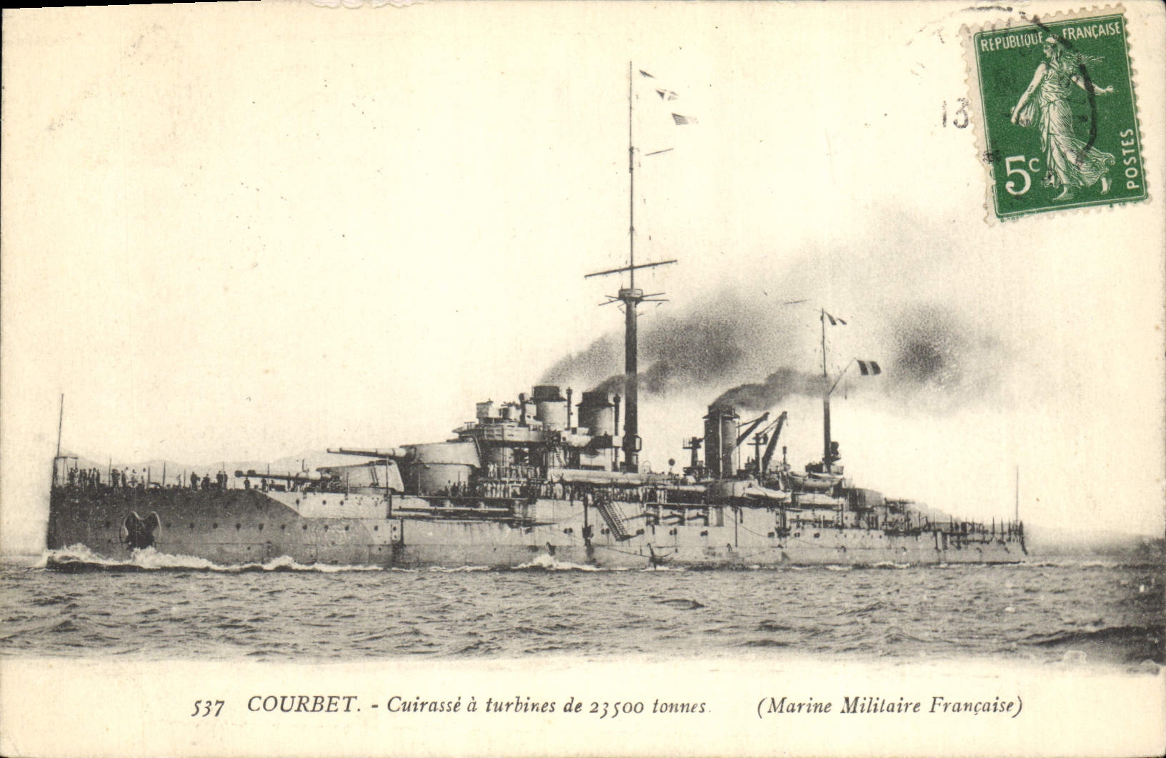 Cuirassé Courbet — Marine Militaire Française — Éditeur II Imp. D'Impressions Phototypiques