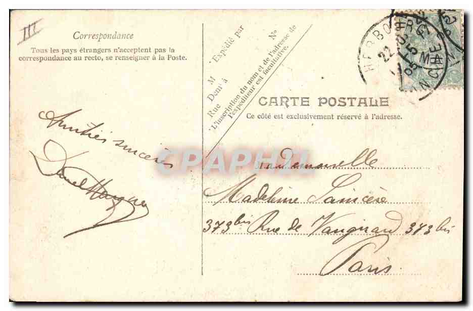CPA Bateau de GuerreMarine Francaise Le Carnot  — Verso