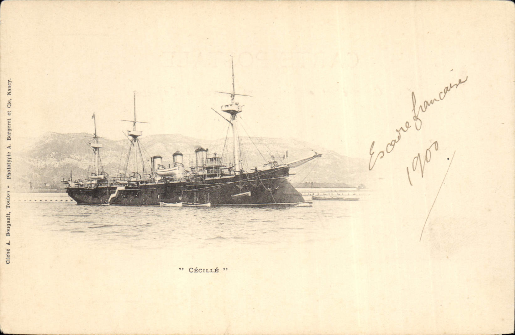 Croiseur "Cécillée" — Escadre française — Phototypie A. Borpren et Cie, Nancy