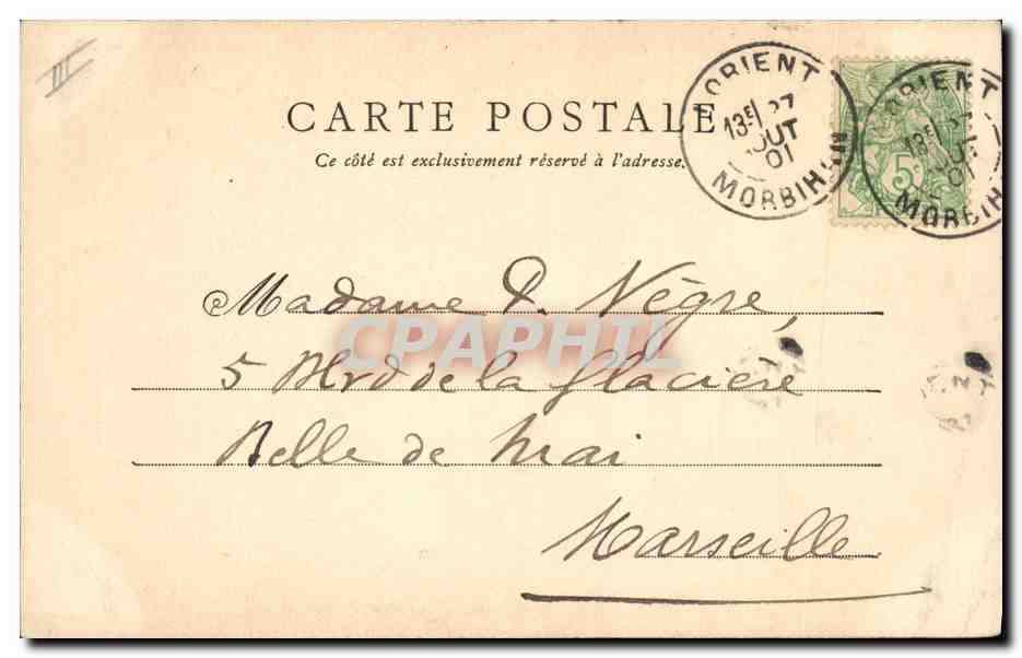 CPA Lorient La Prefecture Maritime  — Verso