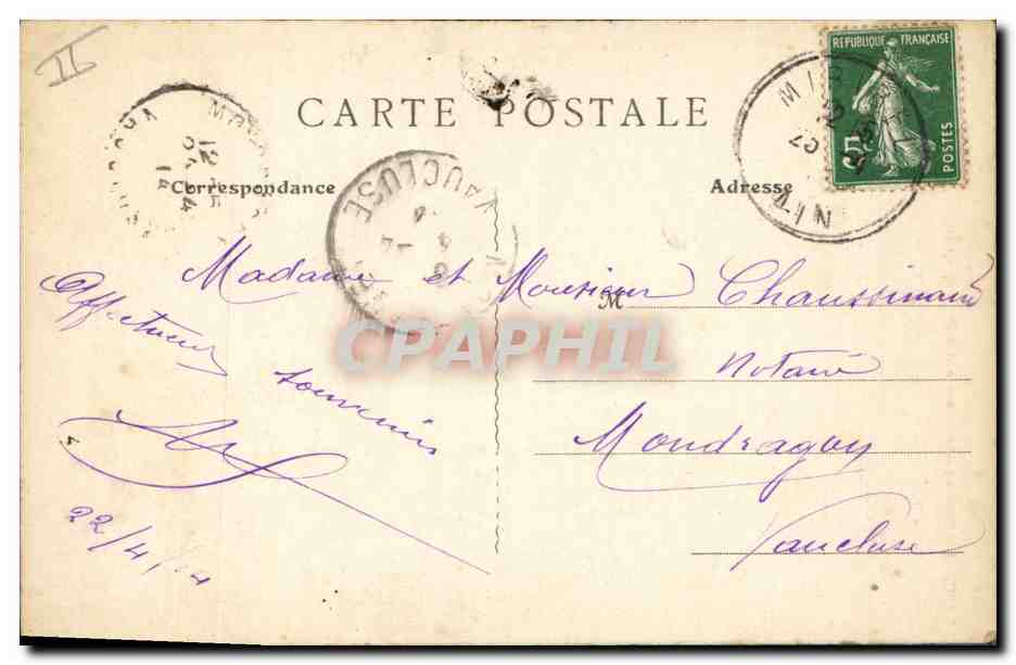 CPA Lyon Jardins de la Prefecture Pierre Dupont et la Muse  — Verso