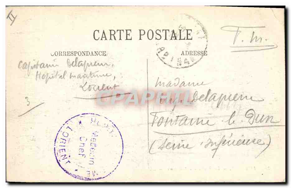 CPA Lorient La Prefecture Maritime  — Verso