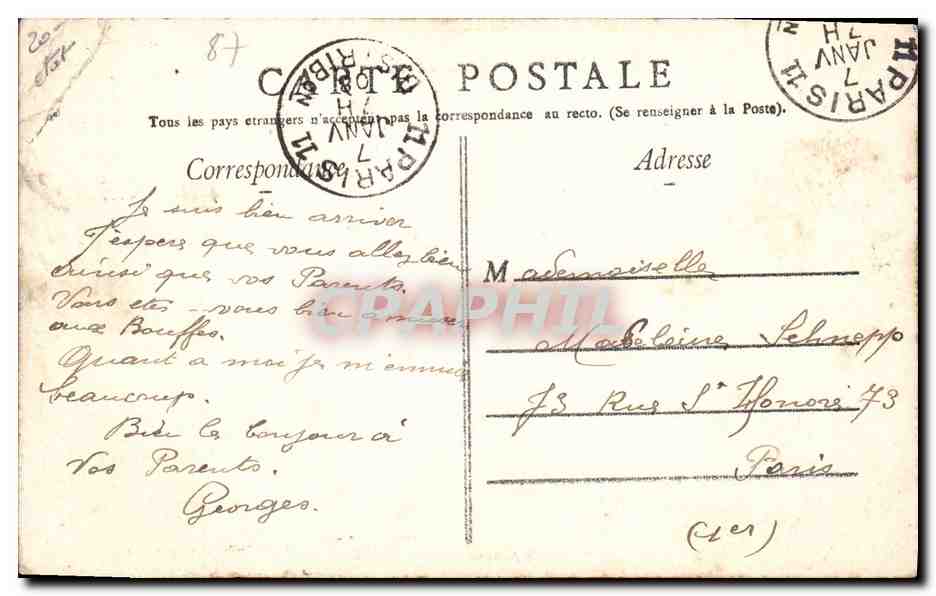 CPA Limoges La Nouvelle Prefecture  — Verso