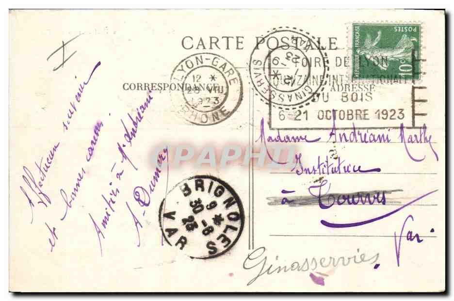 CPA Lyon La Prefecture  — Verso