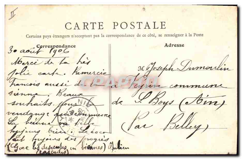 CPA Lyon La Prefecture  — Verso