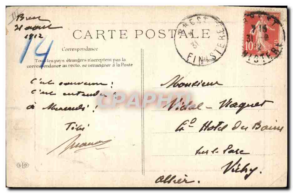 Costume du Dimanche à Pont-Aven — En Bretagne — Éditeur non identifié — Verso