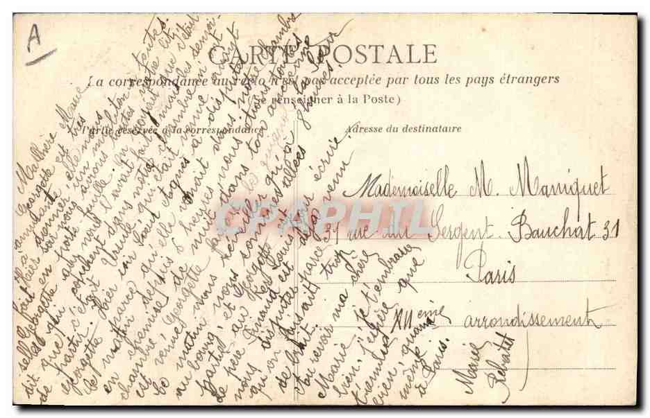 CPA Folklore Un gar de Quimperle  — Verso