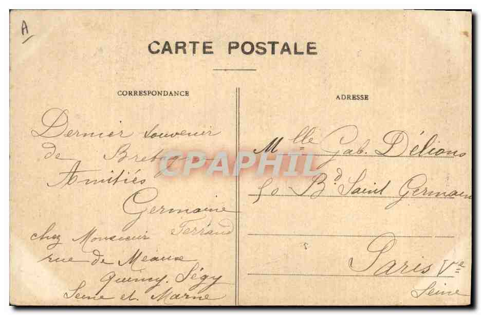 CPA Folklore Maries de Quimper Etude de Costumes Mariage — Verso