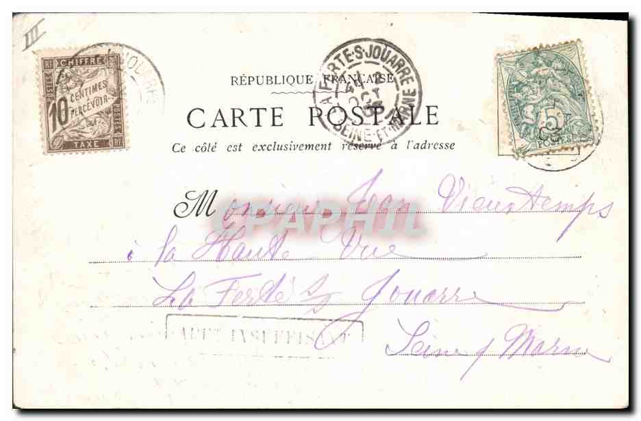 CPA Militaria 1903 France Italie — Verso