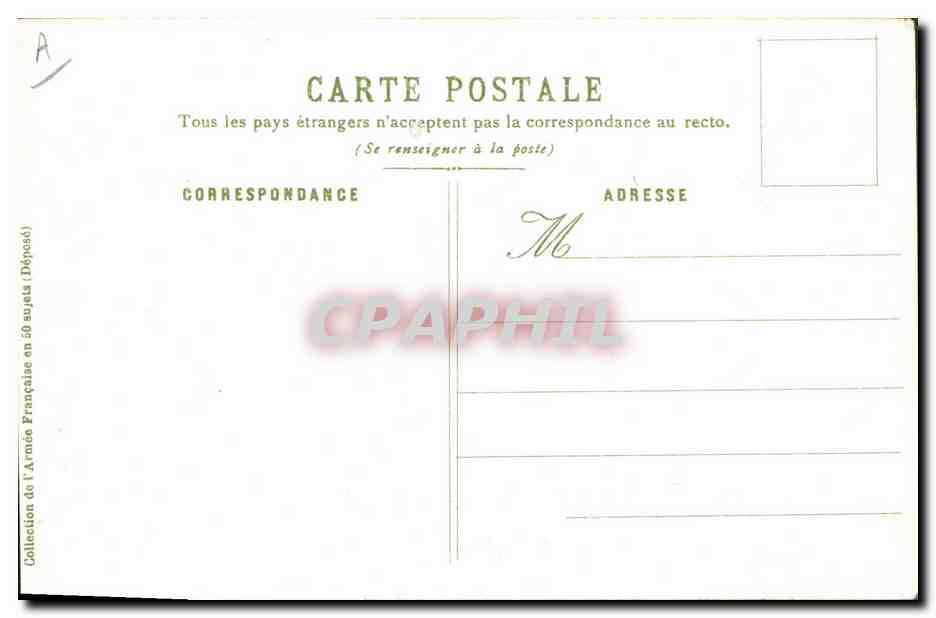 CPA Militaria A Palm de Rosa Infanterie de ligne au repos  — Verso