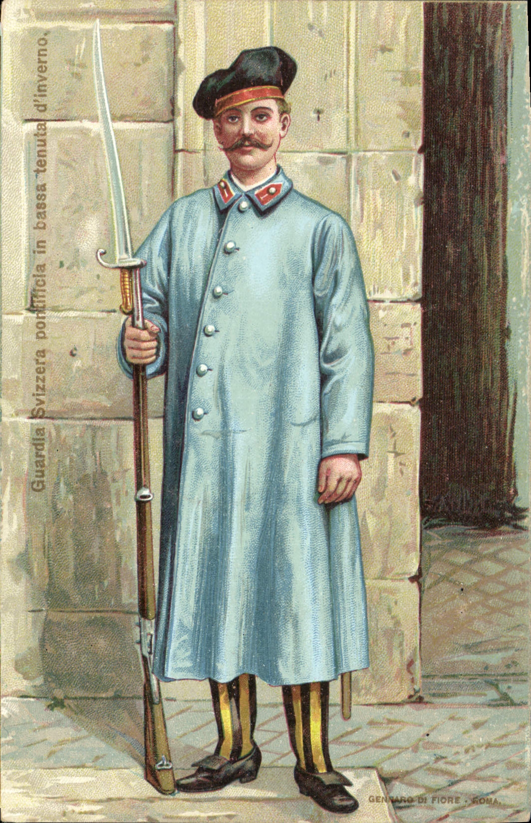 CPA Militaria Guardia svizzera pontificia in bassa tenuta d'inverno 