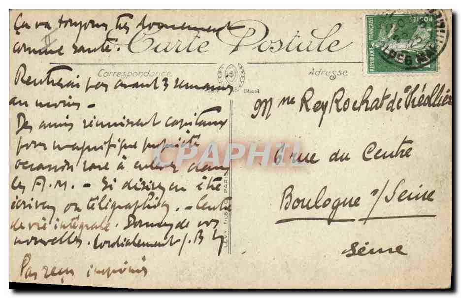 The Departure List — Group 22, 8 February — drawing by Marguer 1917 — Back