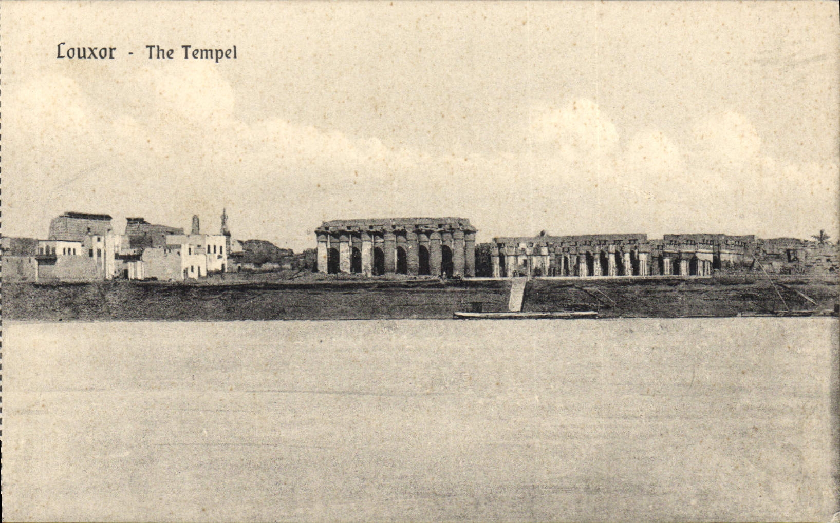 Louxor - Le Temple — vue du Nil et des ruines — The Cairo Postcard Trust, série 54