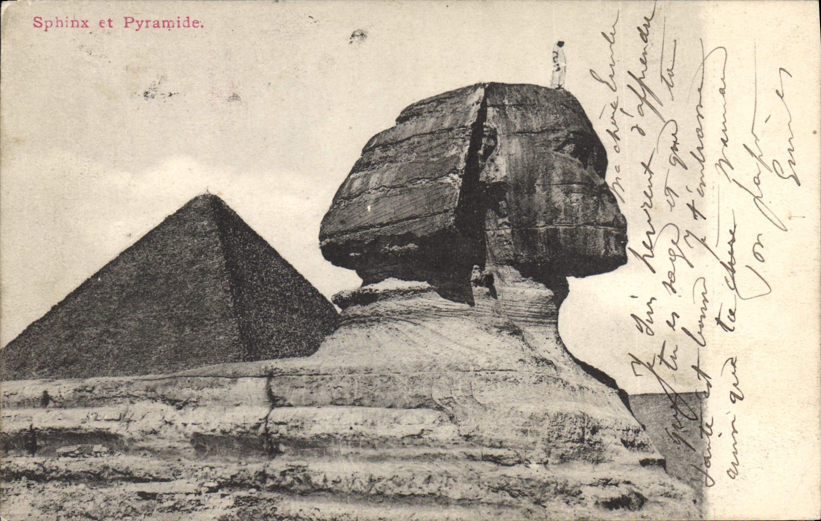 CPA Egypt Egypte Sphinx et Pyramide Timbres Nouvelles Galles du Sud New South Wales 