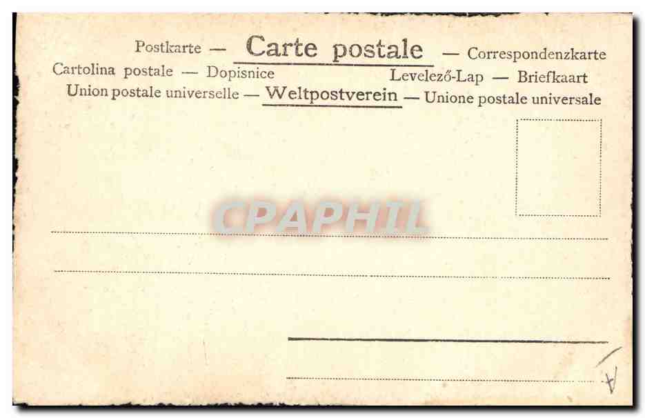 Jeune femme en robe à volants tenant un panier de fleurs — illustration — CPAPHIL — Verso