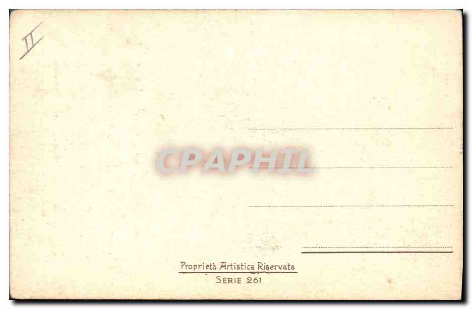 Voiliers sur la mer — carte postale illustrée — Propriété Artistique Riservata, Série 261 — Verso