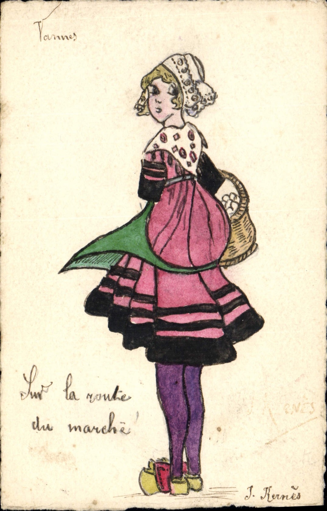 Femme au marché — Tarnes — J. Rennès