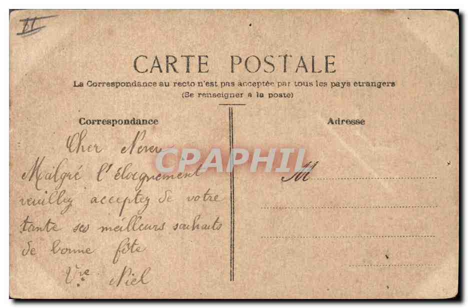 CPA Fantaisie (dessin a la main) Fleurs — Rückseite