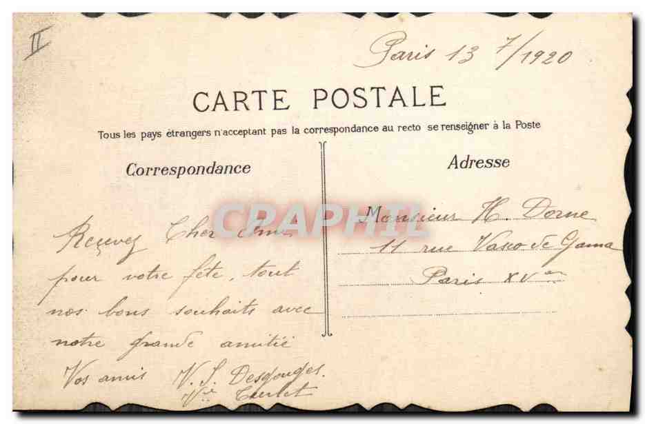 Oiseaux et pensées — violettes — Carte postale — Verso