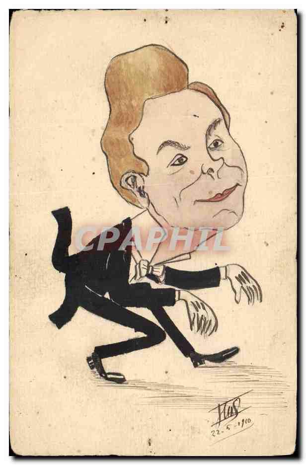 CPA Fantaisie (dessin a la main) Homme