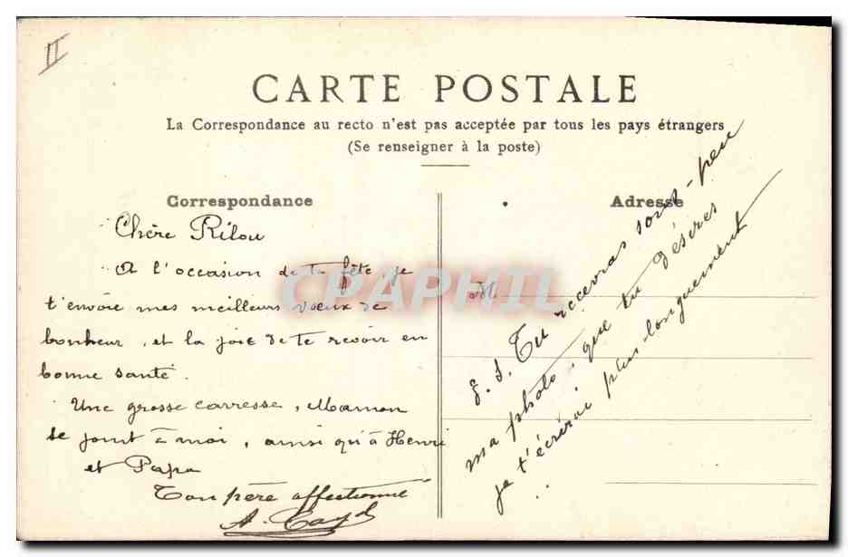 Poisson violet — carte de vœux — éditeur non visible — Rückseite