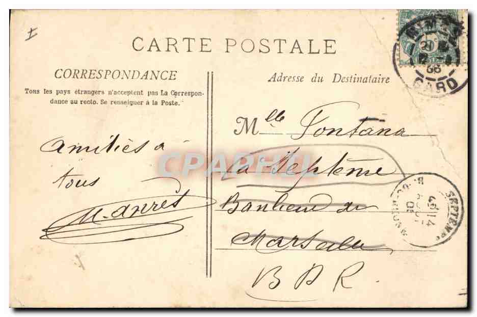 CPA Nimes La Tour Magne  — Rückseite