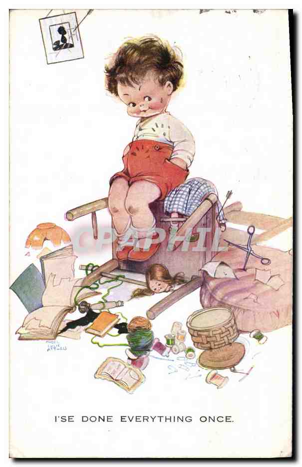 CPA Fantaisie Poupee  Enfant I've done everything once