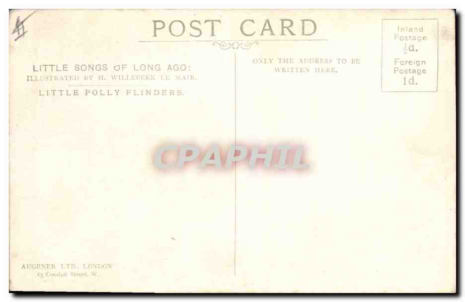 CPA Fantaisie Poupee  Enfant Little Polly Flinders  — Verso