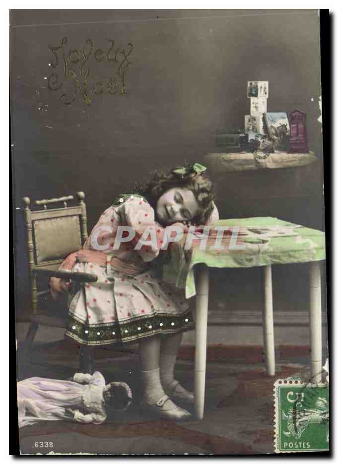 CPA Fantaisie Poupee  Enfant Joyeux Noel