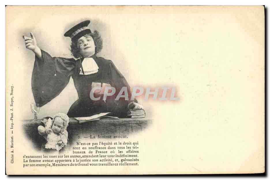 La femme avocat — Nancy — cliché A. Morinot, Imp.-Phot. J. Boyer