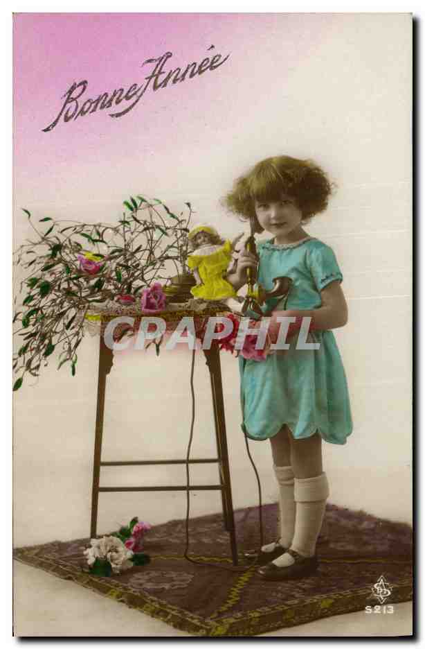 CPA Fantaisie Poupee Enfant  Bonne Annee Telephone 