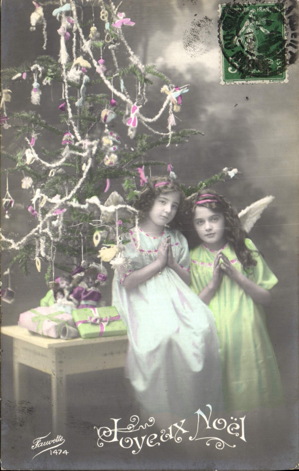 CPA Fantaisie Poupee Enfants Ange  Joyeux Noel 