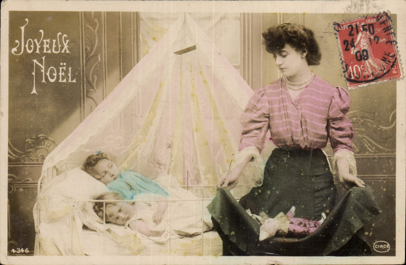 CPA Fantaisie Poupee  Enfants Femme Joyeux Noel 