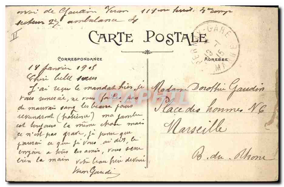 CPA Epernay Palais de Justice Militaria — Verso
