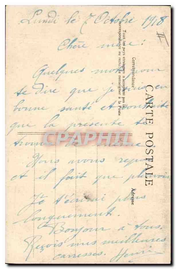 CPA Epernay Le Palais de Justice Militaria — Verso