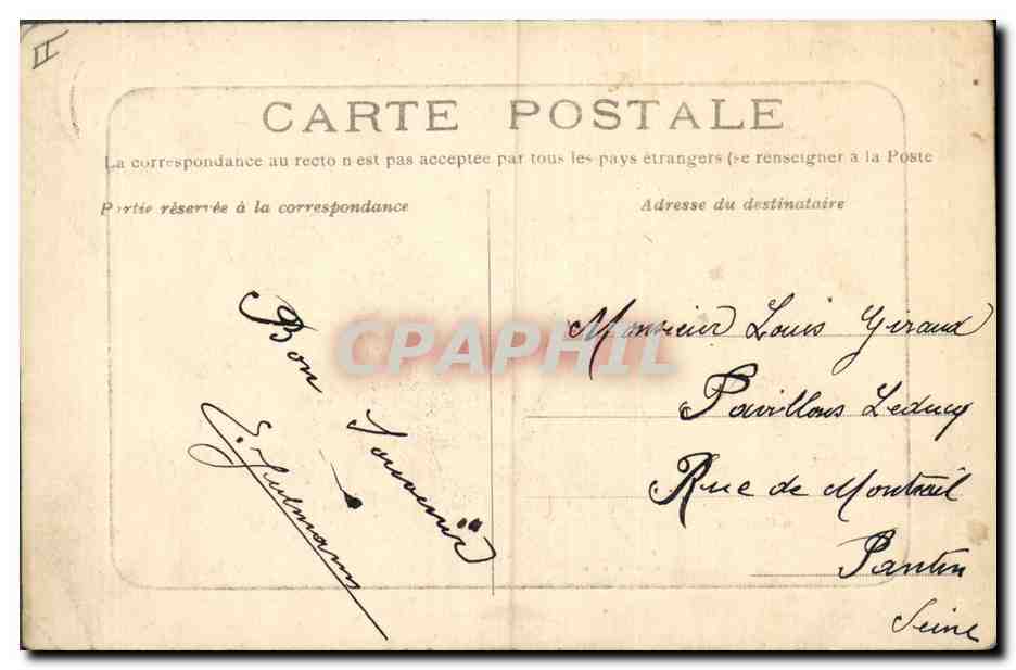 CPA La Fere La Justice de Paix  — Verso