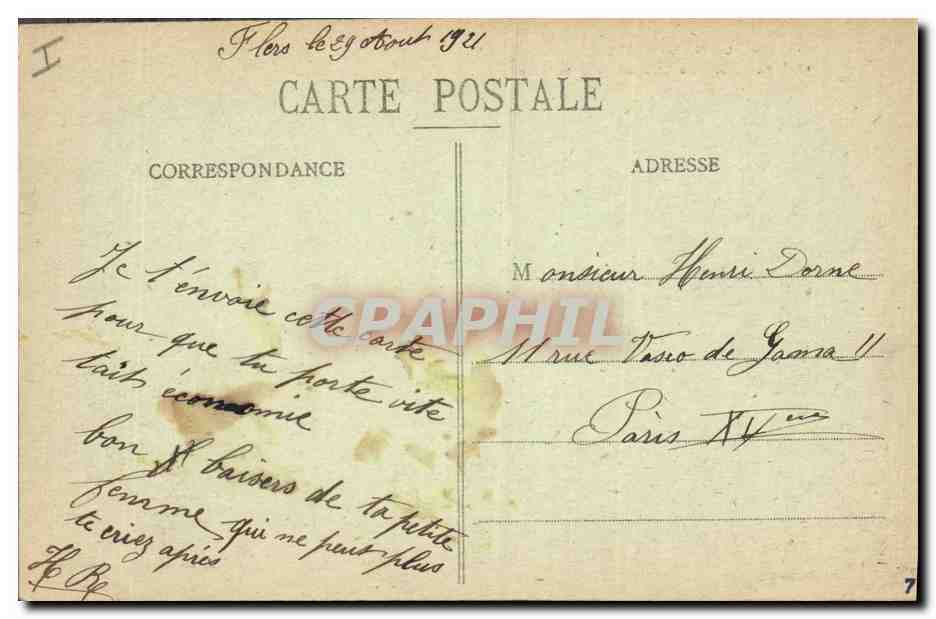 CPA La Normandie Flers Le Tribunal de Commerce  — Verso