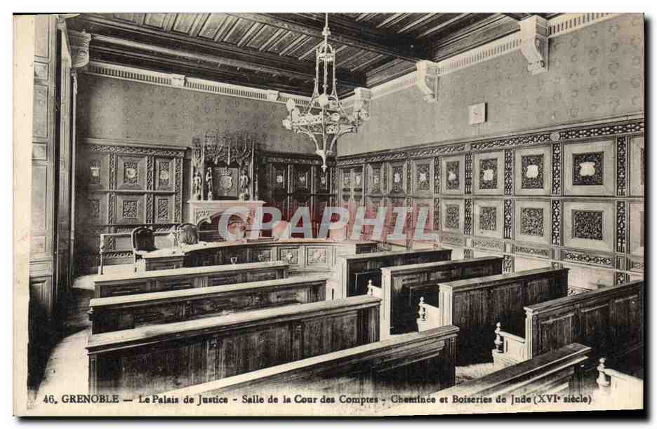 CPA Grenoble Le Palais de Justice Salle de la cour des comptes Cheminee et boiserie de Jude (XVI sie