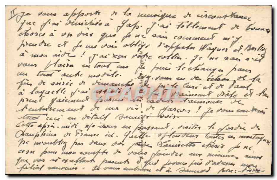 CPA Grenoble Palais de Justice et Statue Bayard  — Verso