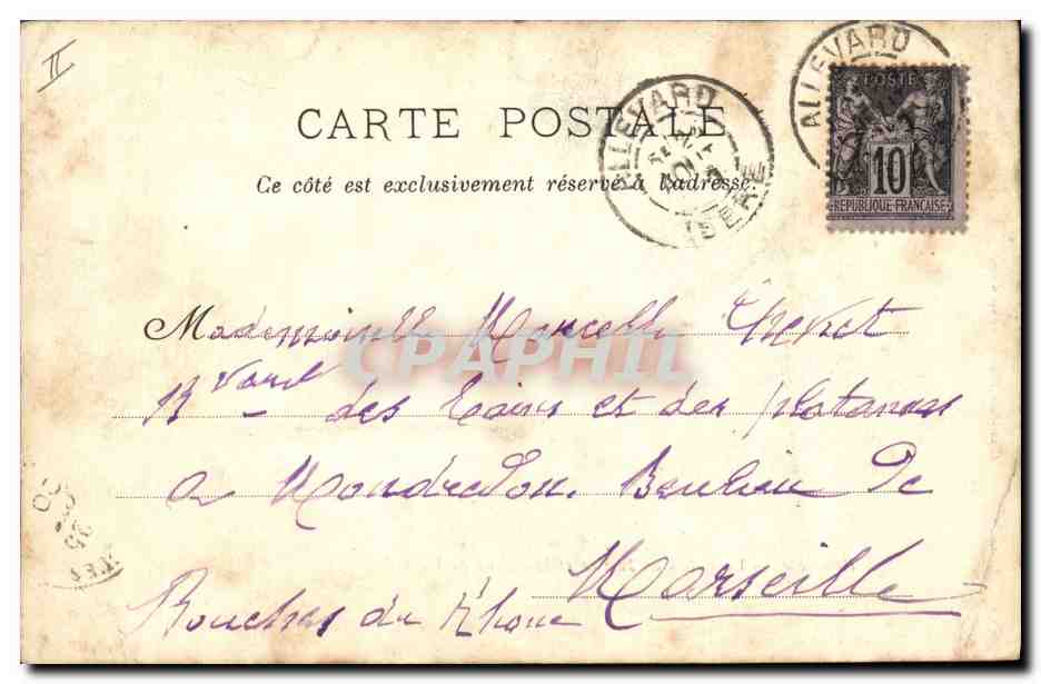 CPA Grenoble Le Palais de Justice et la statue de Bayard  — Verso