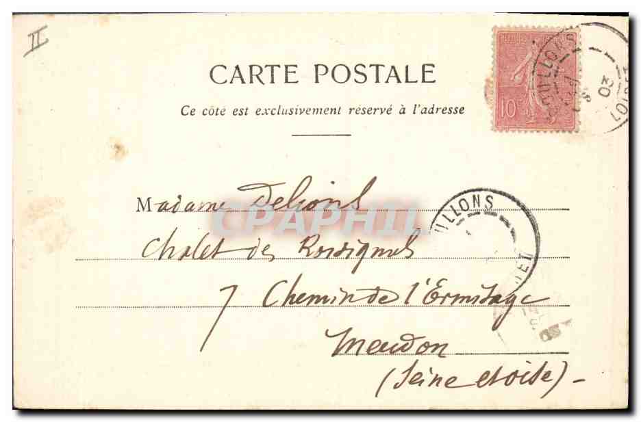 CPA Chateau de Gien Sous Prefecture et Palais de Justice  — Verso