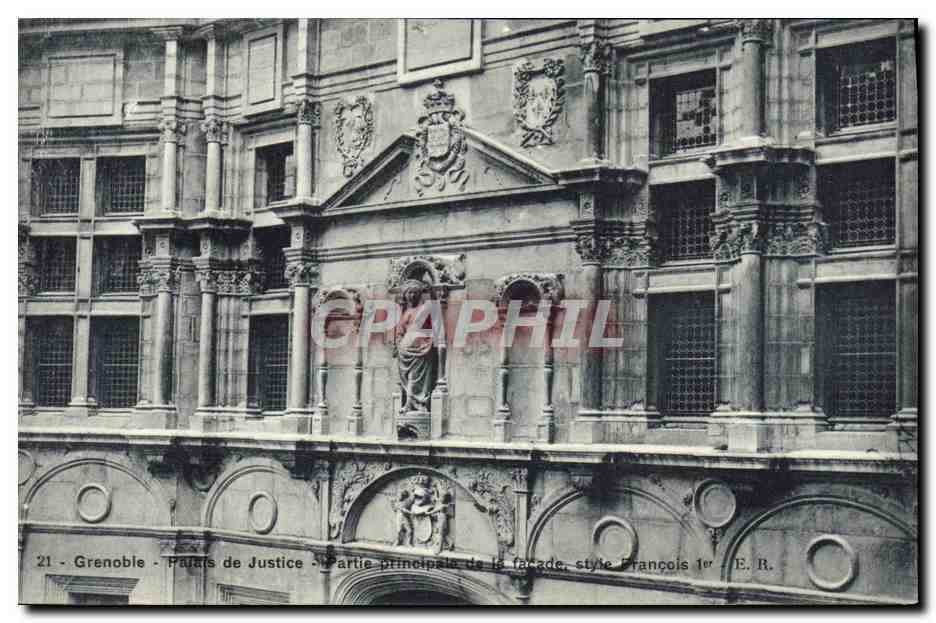 CPA Grenoble Palais de Justice Partie principale de la facade style Francois Ier 