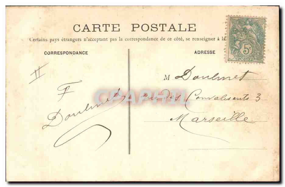 CPA Bateau de Guerre Toulon Le Charlemagne  — Verso