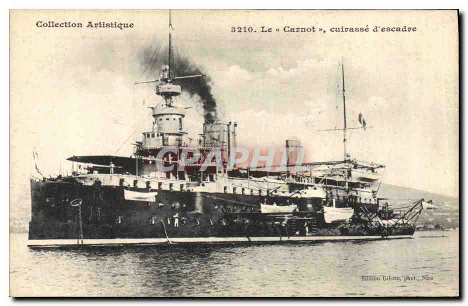 CPA Bateau de Guerre Collection Artistique Le Carnot cuirasse d'escadre 