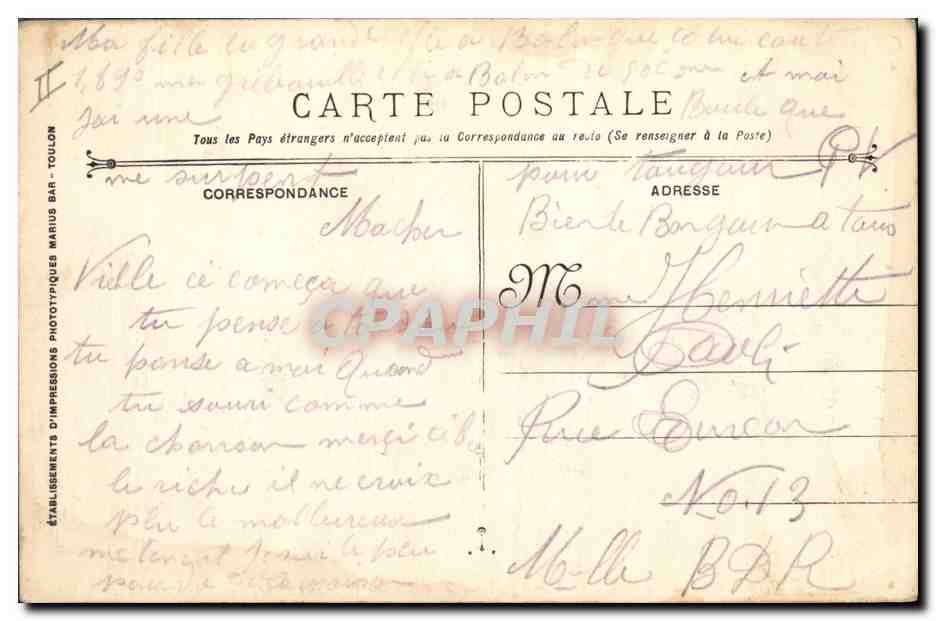 Cuirassé Diderot — Marine Militaire Française — Guerre 1914-15-16-17 — Reverso